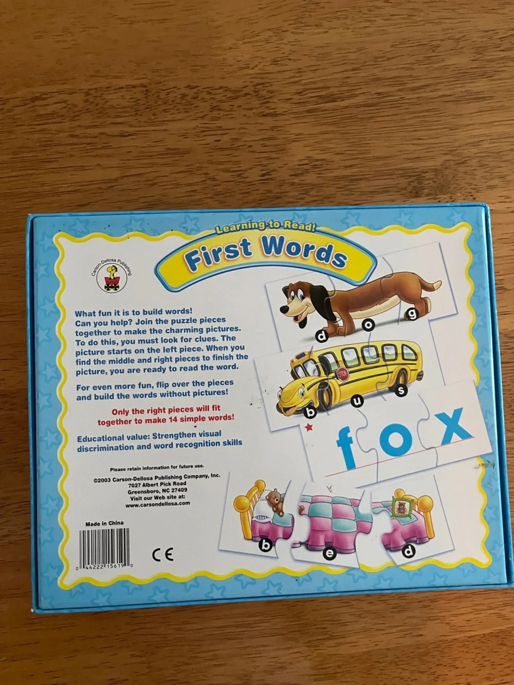 Learning to Read! First Words Kids Puzzle Game